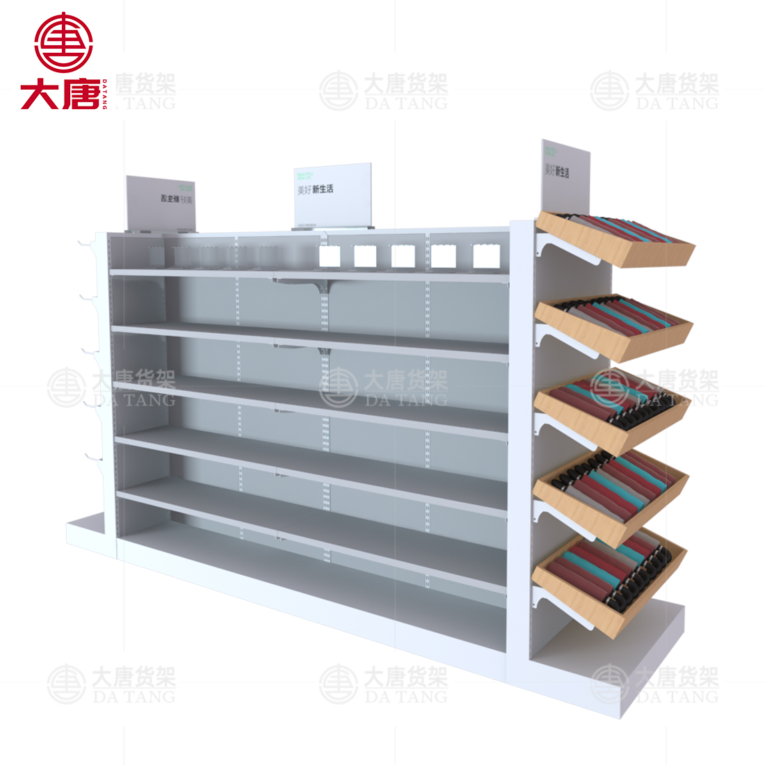 臨夏回族定制小百貨貨架,定制精品貨架,10元店貨架,大唐貨架廠