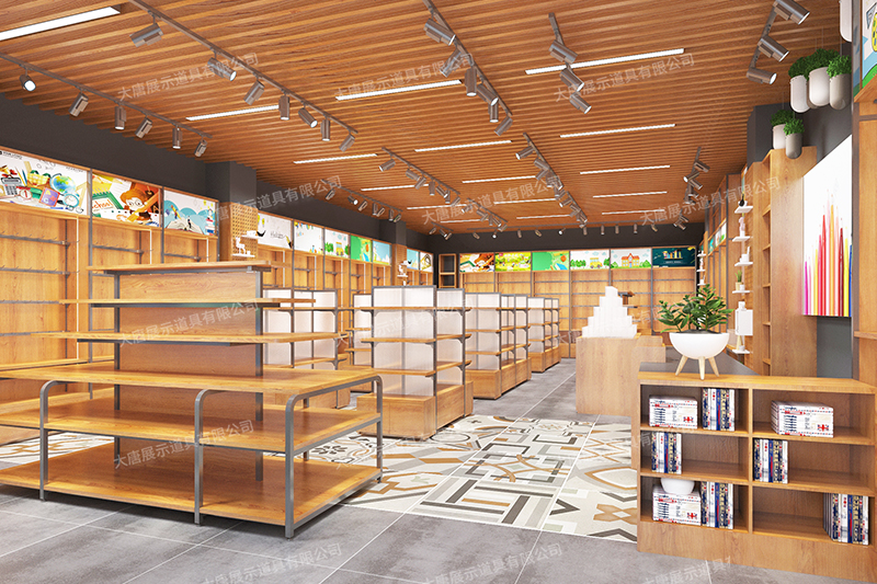 文具店貨架，文具貨架， 文具店道具，文具中島柜， 文具店貨架靠墻，大唐展示貨架
