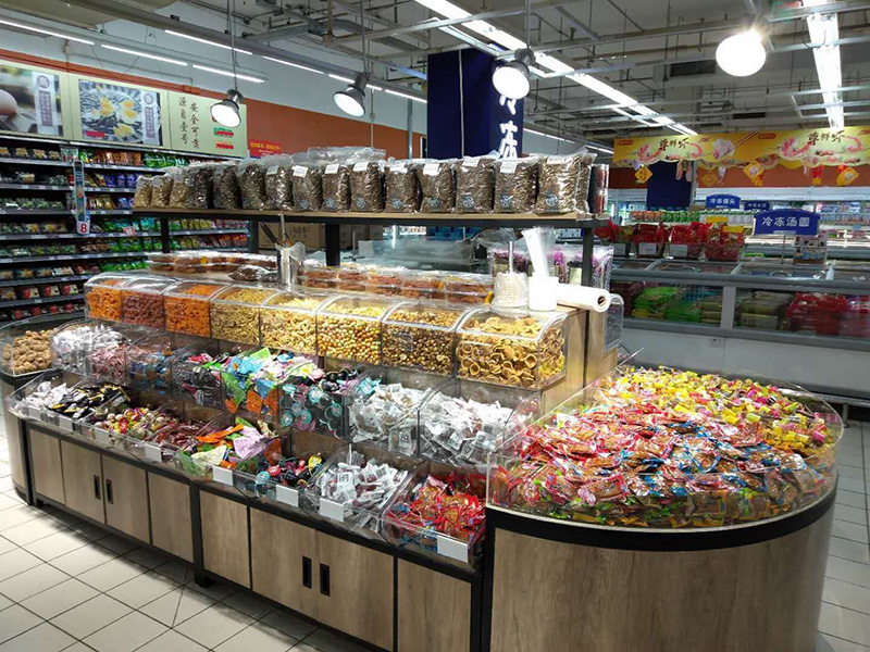湖北超市零食貨架,小食品店陳列架,休閑零食展示架