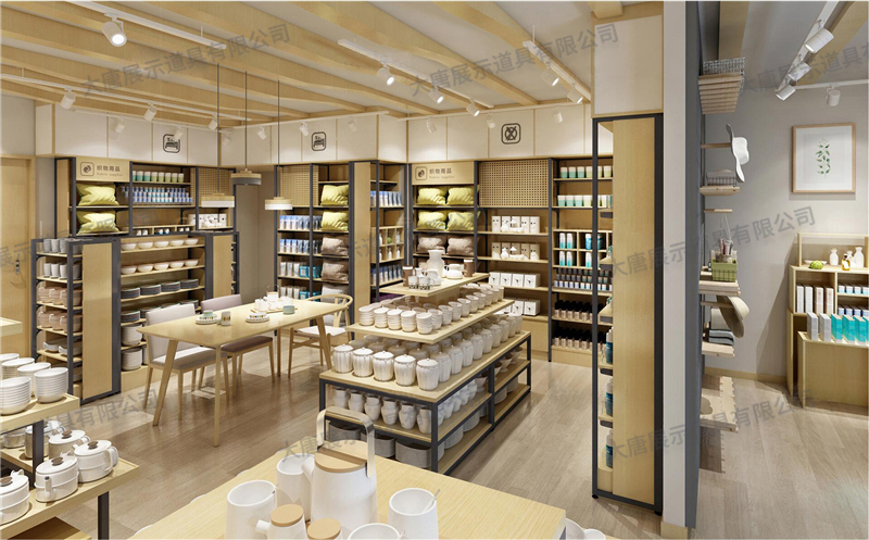 家居百貨店貨架,鋼木貨架,商品展示貨架
