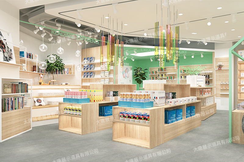 番禺文具店貨架，文具貨架， 文具店道具，文具中島柜， 文具店貨架靠墻，大唐展示貨架