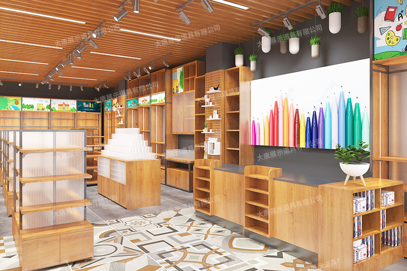 文具店貨架，文具貨架， 文具店道具，文具中島柜， 文具店貨架靠墻，大唐展示貨架